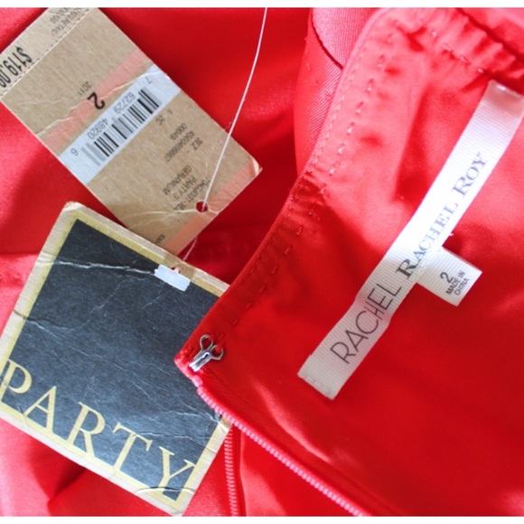 Rachel Roy NWT Geranium Red Silk Effect Sheen Sheath Dress 2 - Picture 9 of 9